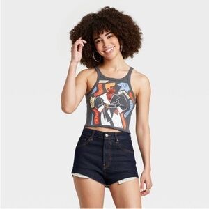 NWT Lo Harris Graphic Baby Doll Tank